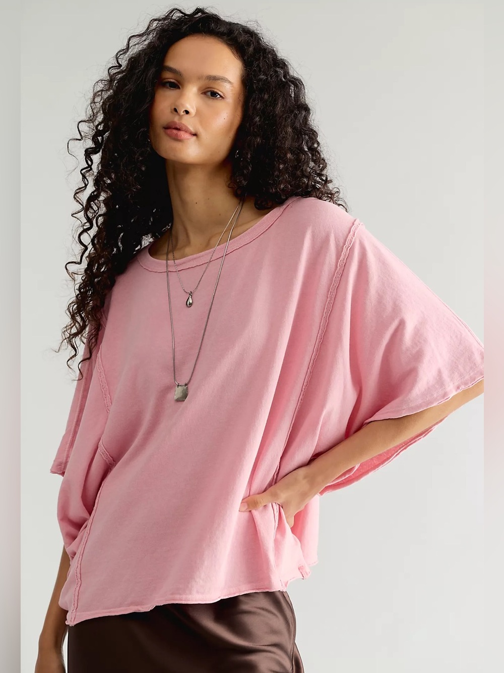 NEW Free People x We The Free Next Level Tee in Rose Oil Pink